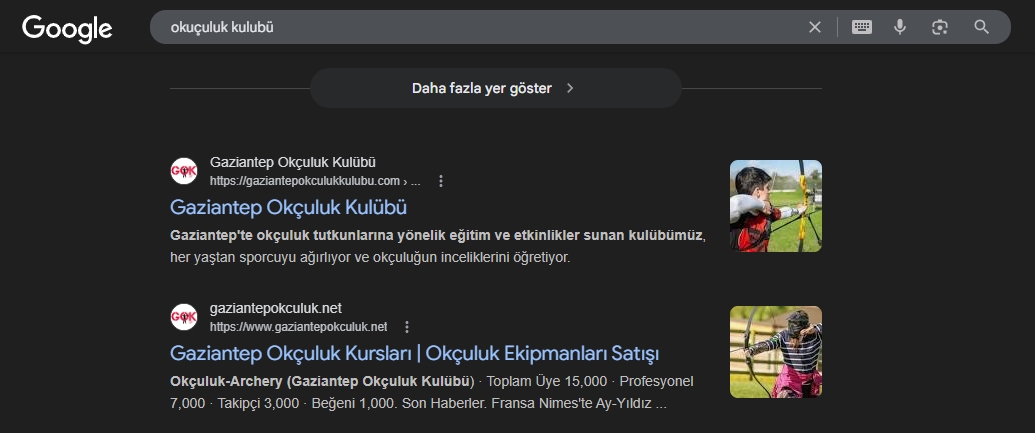 Gaziantep Okçuluk Kurumsal Web Sitesi, Logo ve SEO Projesi